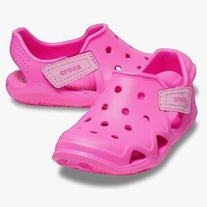 CROCS Shift-water Wave Sandals in Pink with Princess Jibbitz Sz: 9C| Summer